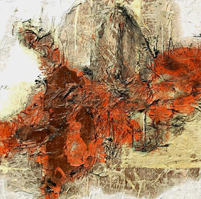 Kanon 4 / 2006 – Acryl und Zellstoff Leinwand 50cm x 50cm