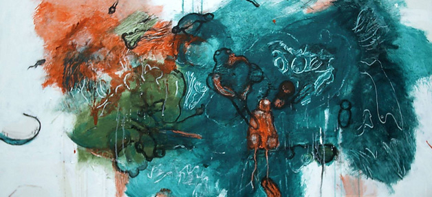 Vogelsang – Himmel und Erde / 2006 – Öl und Acryl auf Leinwand 140cm x 100cm